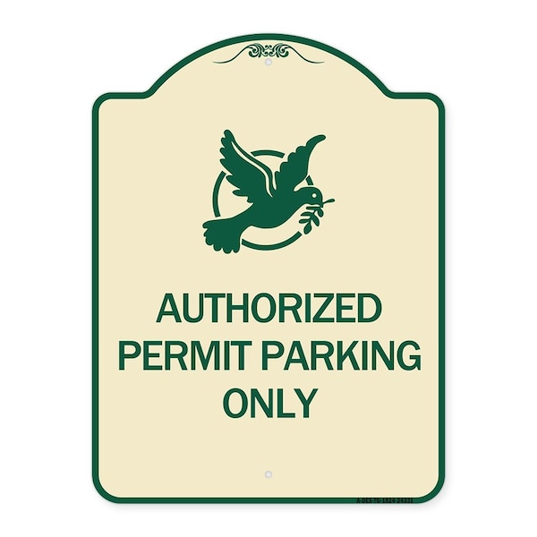 Signmission Authorized Church Parking W/ Graphic Heavy-Gauge Aluminum Sign, 24" x 18", TG-1824-24331 A-DES-TG-1824-24331 - main